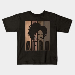 Strong Black Afro Girl African American Melanin Afro Queen Gift Kids T-Shirt